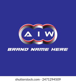 AIW letter logo vector unique attractive creative modern initial design white color on blue color background AIW letter logo icon design
