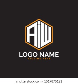 AIW logo design vector template