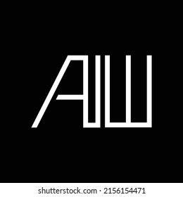 AIW monogram vector logo. Three letters combined artistically. Line art logo. Suitable for brand, product, company, and organization.