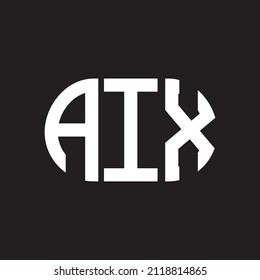 Diseño del logo de la carta AIX sobre fondo negro. AIX 
concepto del logotipo de la carta de iniciales creativas. 
