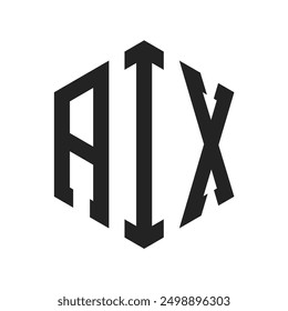 AIX Diseño de Logo. Letra inicial AIX Monogram Logo con forma de hexágono