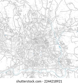 Aix-en-Provence, Bouches-du-Rhône, Francia mapa vectorial de alta resolución con caminos editables. Bordes luminosos para las carreteras principales. Utilícelo para cualquier fondo impreso y digital. 