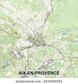 Aix-en-Provence, France map poster art