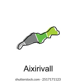 Mapa de Aixirivall, mapa vetorial de Andorra País com design de mapa de estilo colorido e contorno, adequado para sua empresa