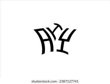Carta De Monograma Inicial AIY Business Y Logo Moderno Simple.