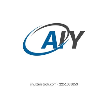 Letra AIY diseño creativo elegante del logo de swoosh