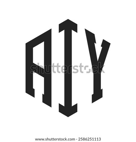 AIY Logo Design. Initial Letter AIY Monogram Logo using Hexagon shape