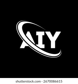 Logotipo de AIY. AIY diseño de logotipo de la letra. Logotipo AIY inicial enlazado con el círculo y el logotipo del monograma en mayúscula. Tipografía AIY para tecnología, negocio y marca inmobiliaria.