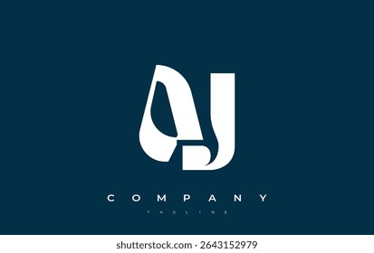AJ Abstract Geometric Logo Design. Modern and elegant logo design with simplistic typography elements, showcasing branding excellence.