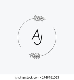 AJ Beauty vector initial logo, handwriting logo of initial signature