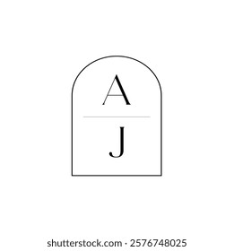 AJ Classic Monogram.Modern Creative AJ Logo Design. icon initial Based Monogram and Letters in Luxury vector.