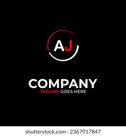 AJ creative modern letters logo design template