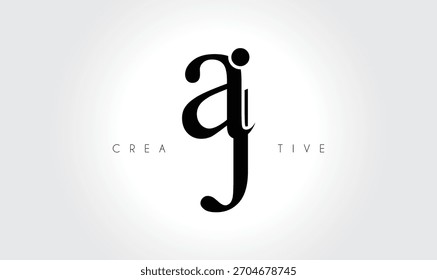 AJ Elegant Serif Monogram Logo – Luxury Lowercase Typographic Lettermark for Modern Branding