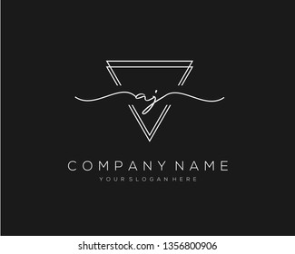 AJ handwriting initial  logo vector