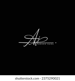 AJ Initial  beauty letter  handwriting vector logo. 
