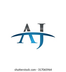 Aj Initial Company Blue Swoosh Logo Stock Vector (Royalty Free) 317065964