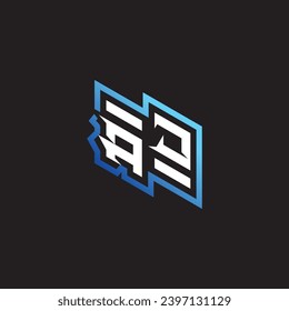 AJ equipo de juegos inicial, youtube, twitch y el logotipo de la ilustración de clipart
