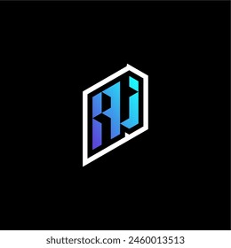 AJ initial gradient blue gaming concept ideas for esport team, twitch and streamer
