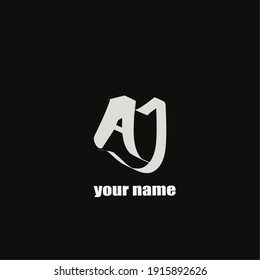 Fondo negro de escritura a mano inicial de Aj