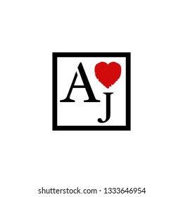 AJ  Initial Handwriting logo template vector