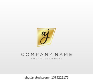 AJ Initial handwriting logo template vector.