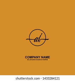 AJ Initial handwriting logo template vector