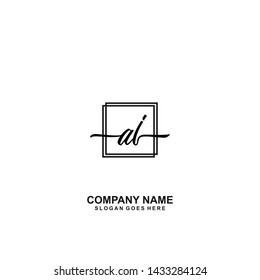 AJ Initial handwriting logo template vector