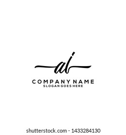 AJ Initial handwriting logo template vector