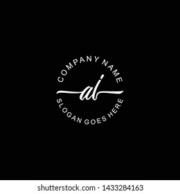 AJ Initial handwriting logo template vector