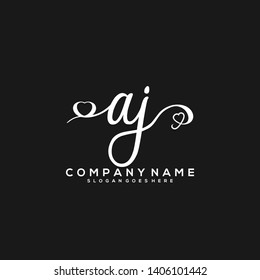 AJ Initial handwriting logo vector