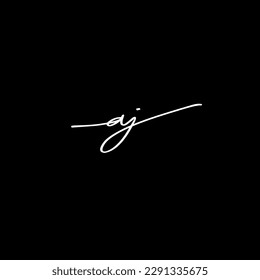 aj Initial Handwriting Signature Logo Vector