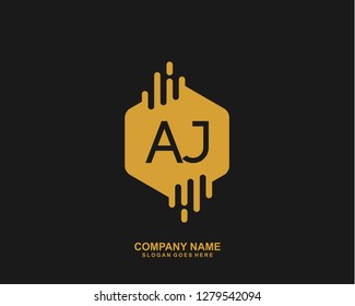 AJ Initial letter geometric logo vector