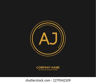 AJ Initial letter geometric logo vector