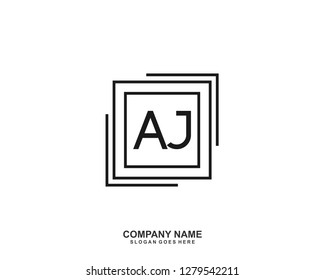 AJ Initial letter geometric logo vector