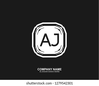 AJ Initial letter geometric logo vector