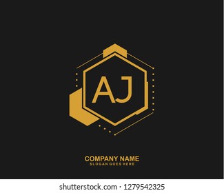 AJ Initial letter geometric logo vector