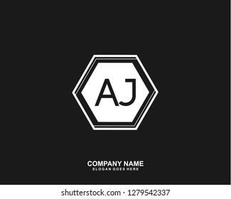 AJ Initial letter geometric logo vector