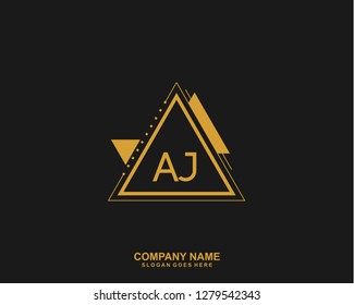 AJ Initial letter geometric logo vector