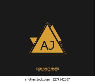 AJ Initial letter geometric logo vector