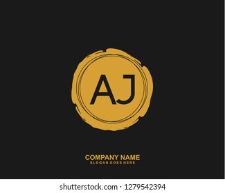 AJ Initial letter geometric logo vector