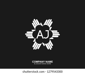 AJ Initial letter geometric logo vector