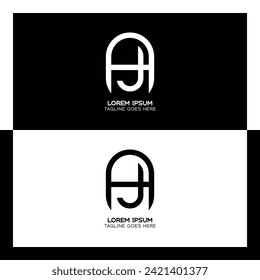 AJ initial letter logo. Alphabet A and J pattern design monogram