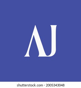 Logo de la carta inicial de AJ con concepto minimalista y elegante