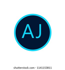 AJ initial letters linked circle elegant logo White background