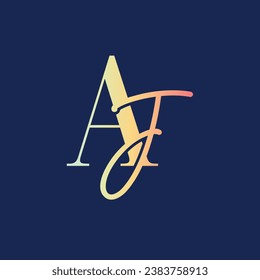 AJ Initial Logo Design with Elegant Handwriting Style. AJ Signature Logo or Symbol for Wedding, Fashion, Jewelry, Boutique, Botanical