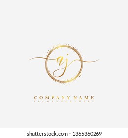 AJ Initial luxury handwriting logo vector