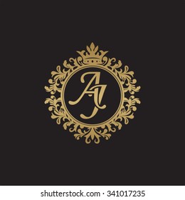 Aj Initial Luxury Ornament Monogram Logo Stock Vector Royalty Free