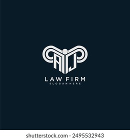 Un monograma inicial de un bufete de abogados con diseño de pilares