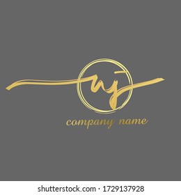 aj initial signature logo. handwriting logo template vector