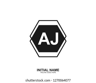 AJ A J Initial logo letter with minimalist concept vector